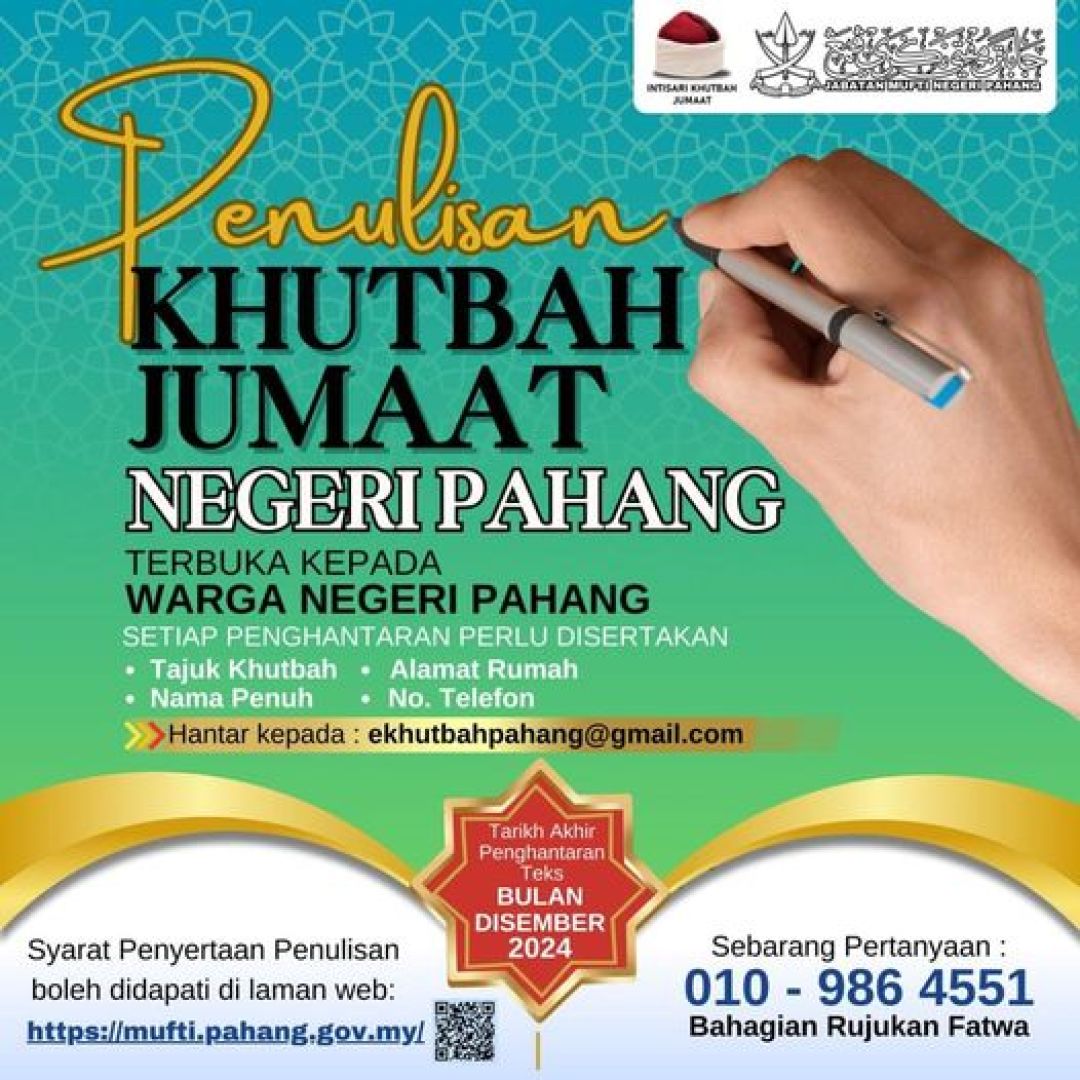 Penulisan Teks Khutbah Jumaat Negeri Pahang