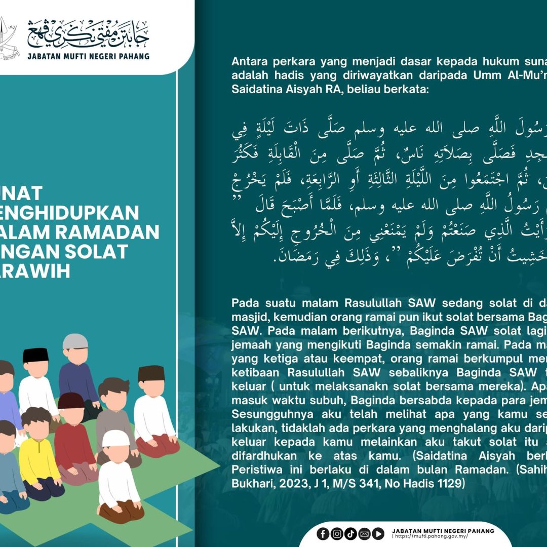 Sunat Menghidupkan Malam Ramadan Dengan Solat Tarawih