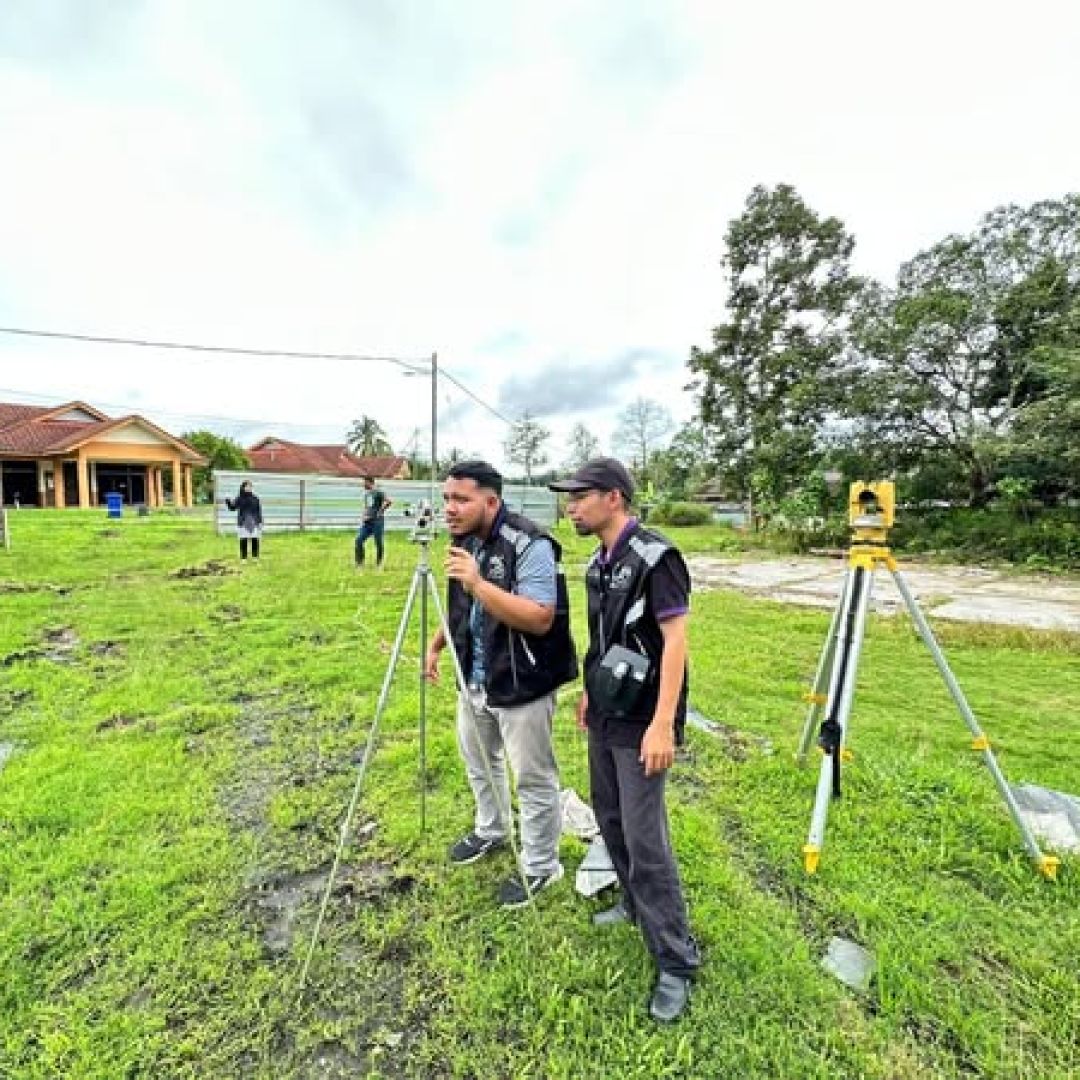 Semakan Arah Kiblat di tapak Surau Baru Kilang Sawit Kota Gelangi